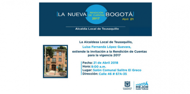 Este 21 de abril, Teusaquillo rinde cuentas ante la ciudadanía